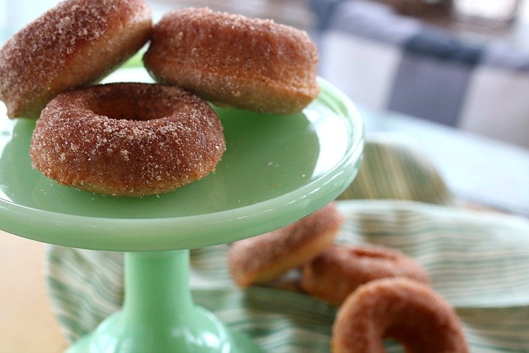 homemade cinnamon sugar baked donuts