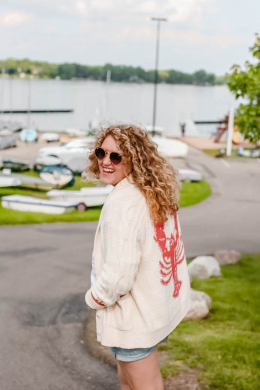 summer days on the lake with my anthropologie sweater. 