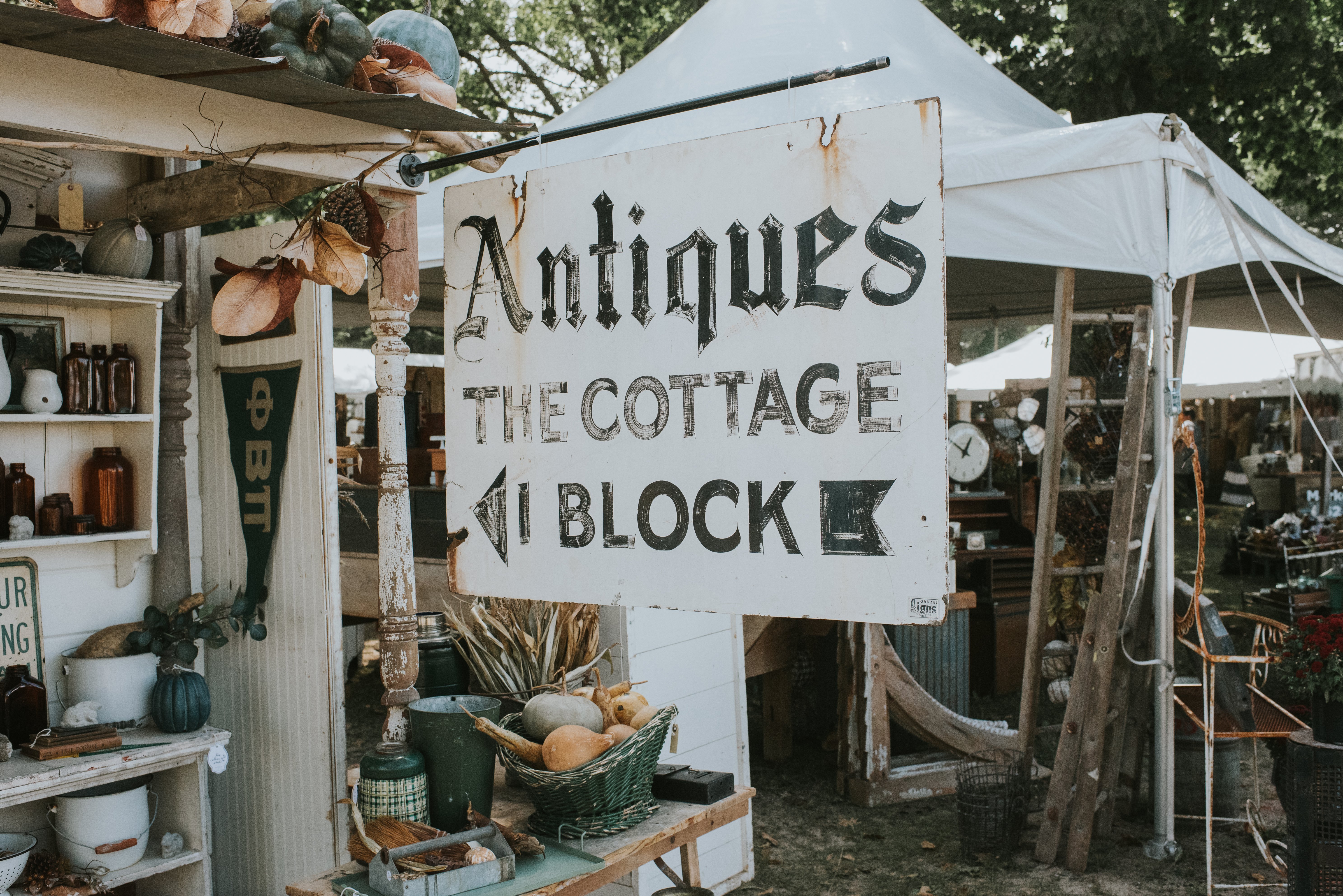 Antique Sign from The Cotton Shed at the Found cottage mercantile Market 2019 