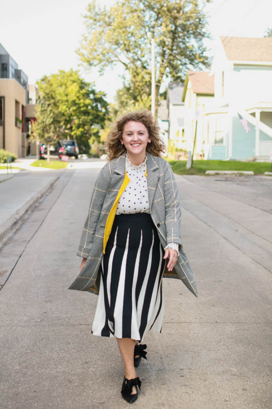 How to Pattern Mix using Polka Dots, Stripes, Houndstooth and the Sanctuary Boyfriend Blazer from Anthropologie 
