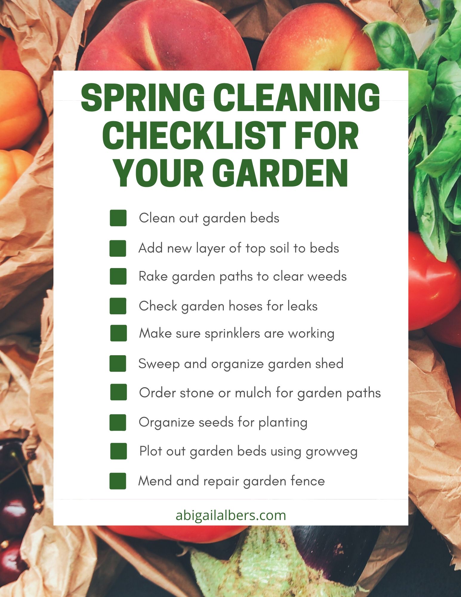 SPring Cleaning for your garden checklist