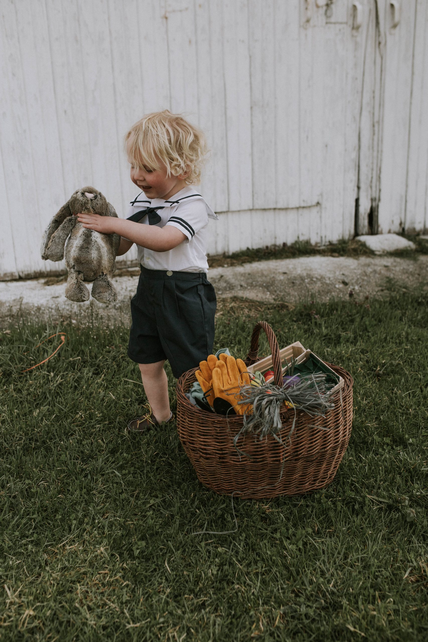 Otto opening his easter basket from local makers 