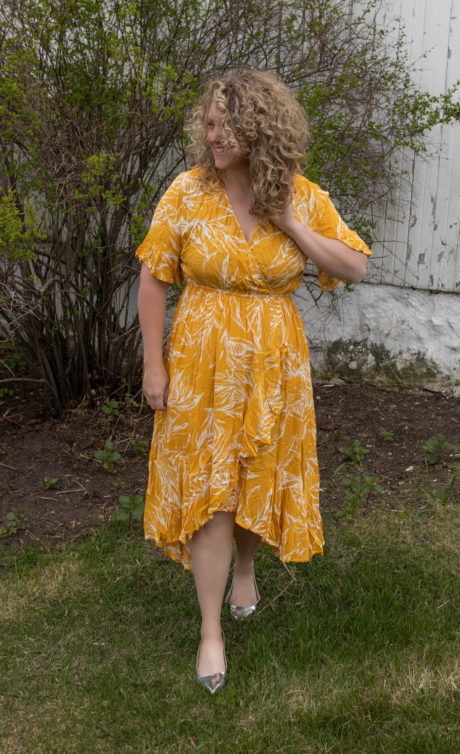 The Found Cottage Yellow Wrap Dress