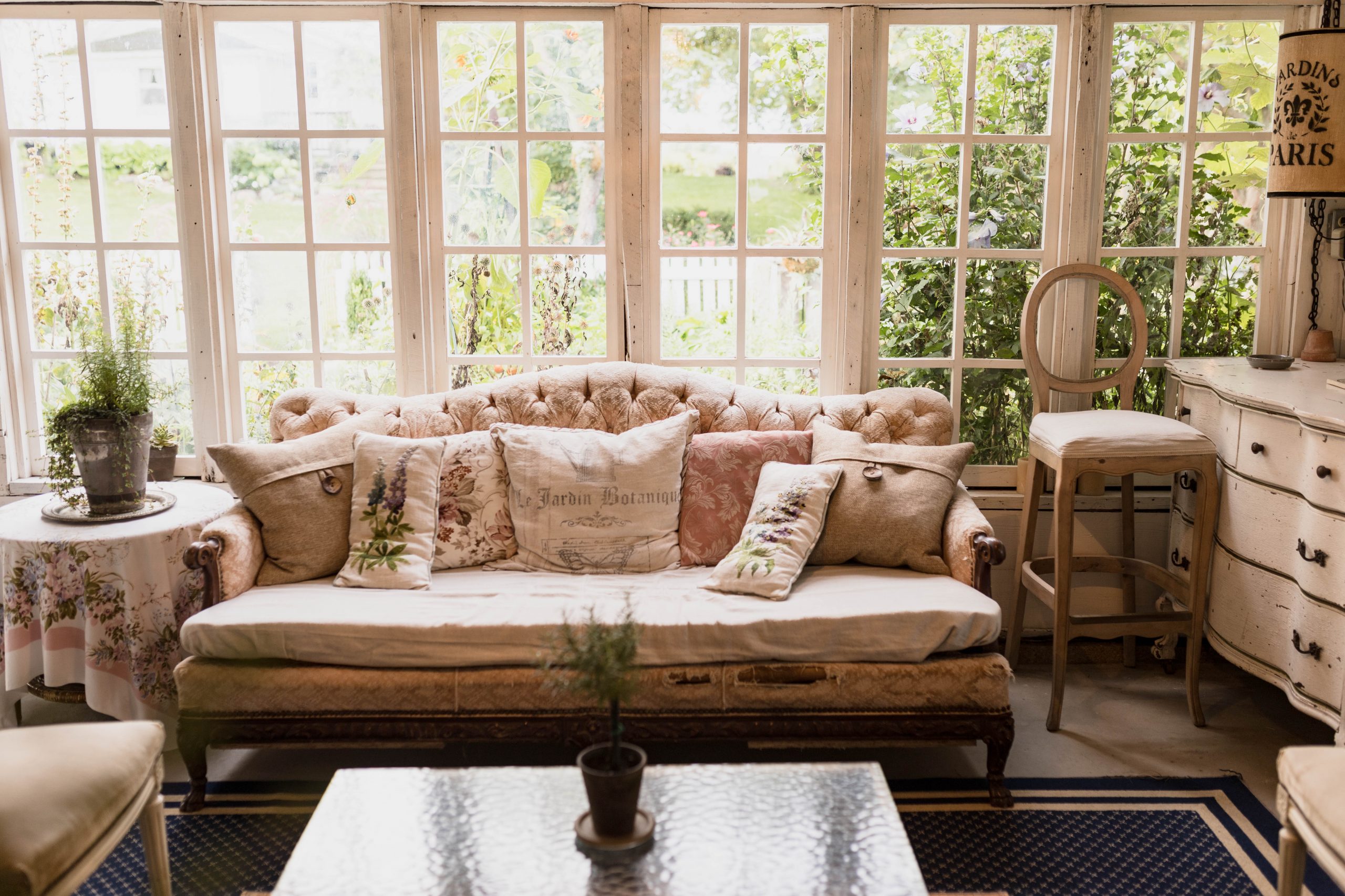 Vintage Sofa in the garden shed